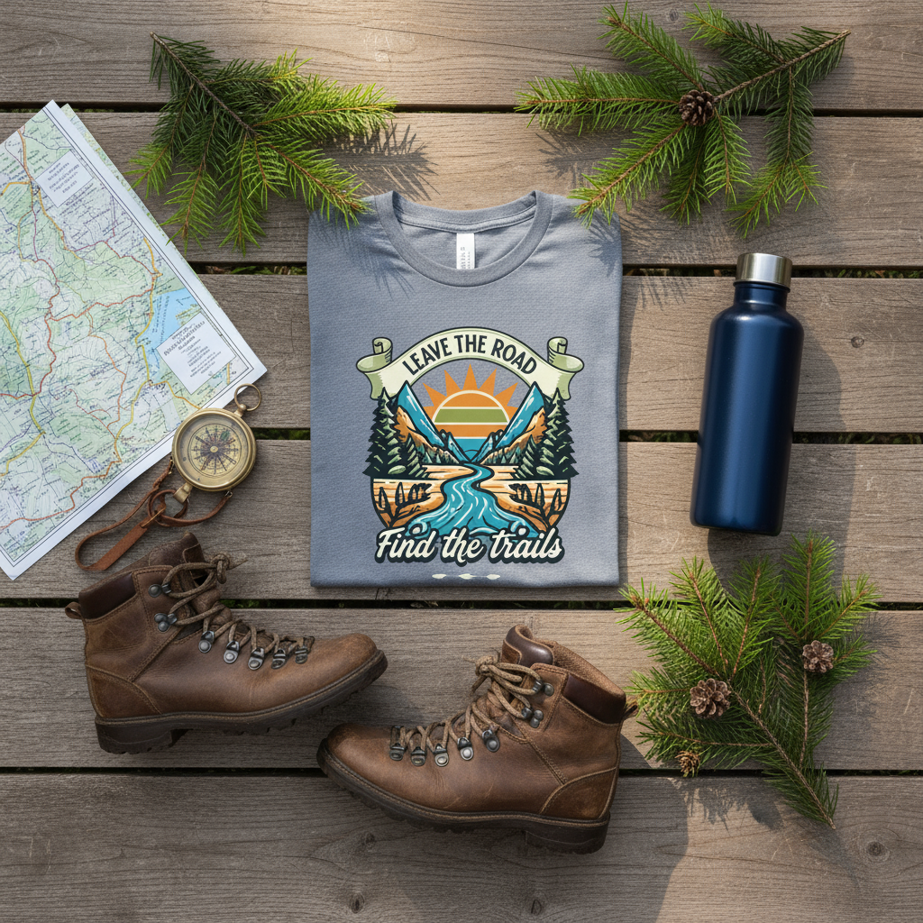 Adventure gear flat lay