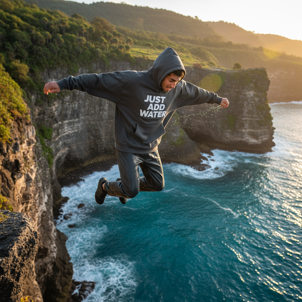 Just Add Water Hoodie Asphalt - Cliff Diving