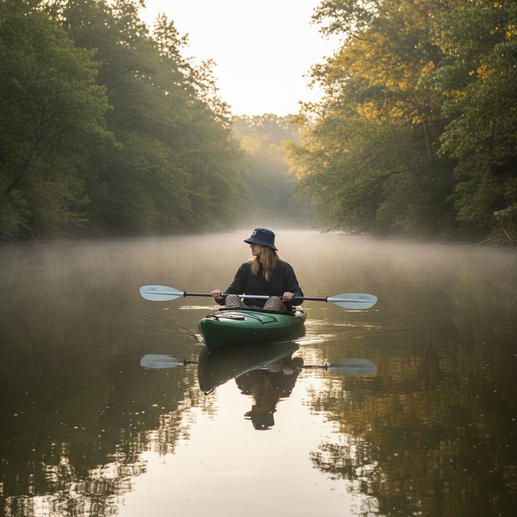 Kayaking on river
