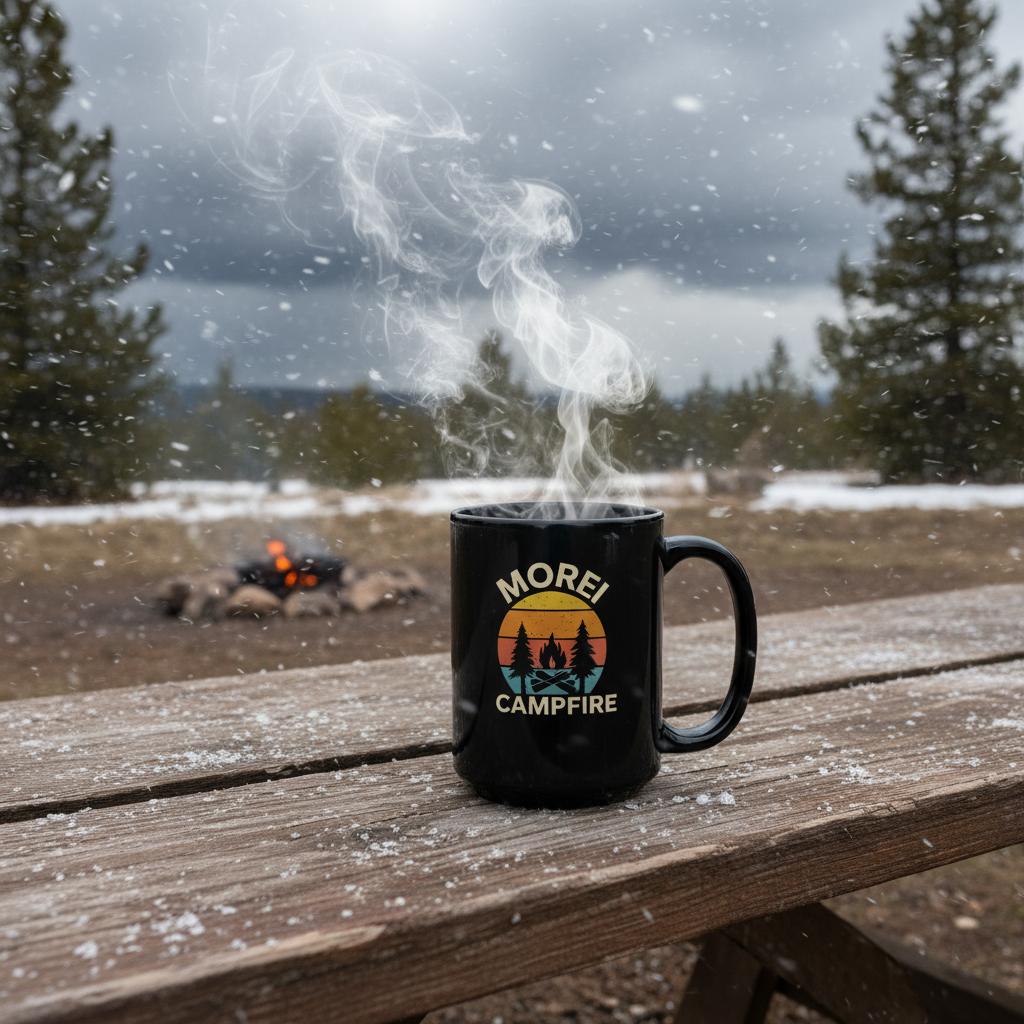 More Campfire Black Mug - Harsh Weather Camp